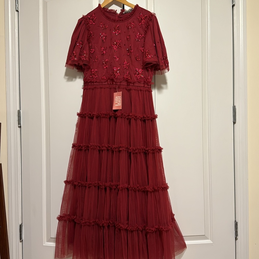 Ivy City Anastasia Dress in burgundy